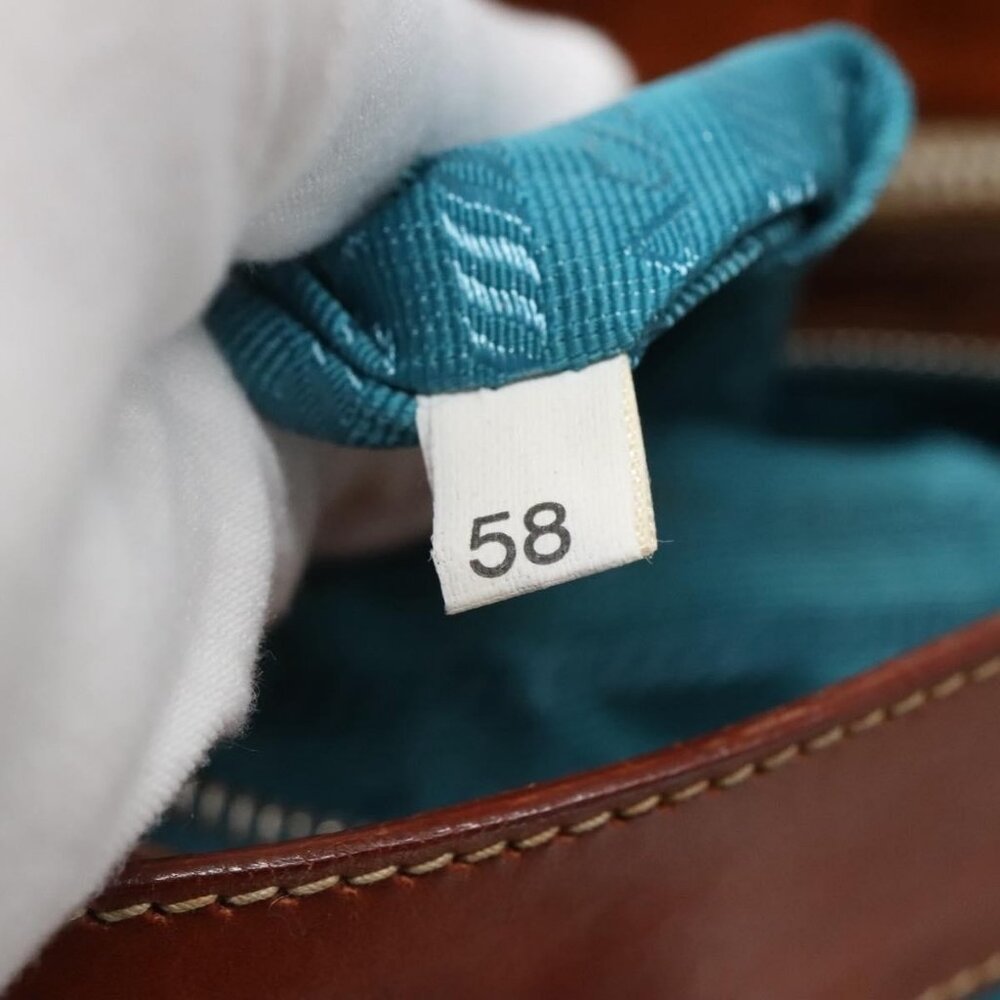 Authentic PRADA Shoulder Bag Nylon Leather Silver Blue - Picture 4 of 16